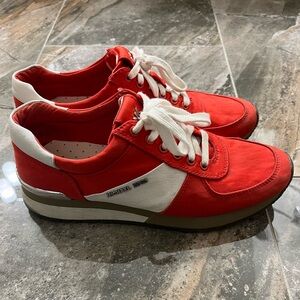 MICHAEL KORS Allie Coral Reef Tennis Shoes | Size 8